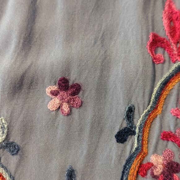 Adeline All Over Embroidered Off the Shoulder Boho Peasant Blouse Women's Size S - Picture 6 of 8